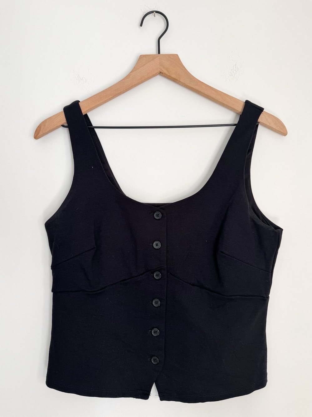 A New Day Button Down Tank Top Black Size Medium